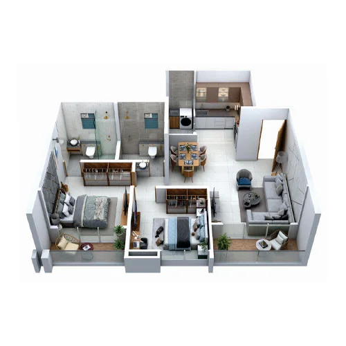 Om Mangalam Samruddhi Kiwale-Ravet 2 BHK Floor Plan Image