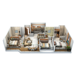3 BHK Floor Plan